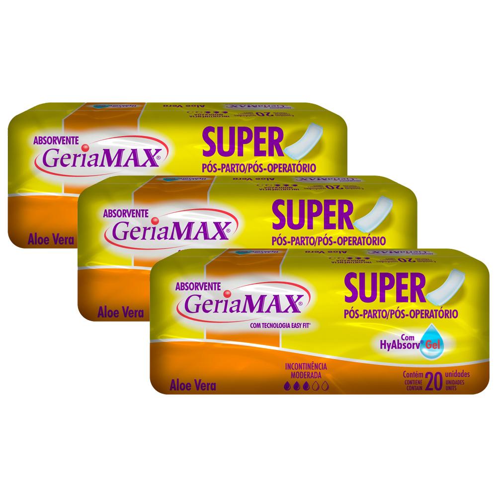 Kit 3 Absorventes para Incontinência Geriamax 20un cada em Oferta na Shopee