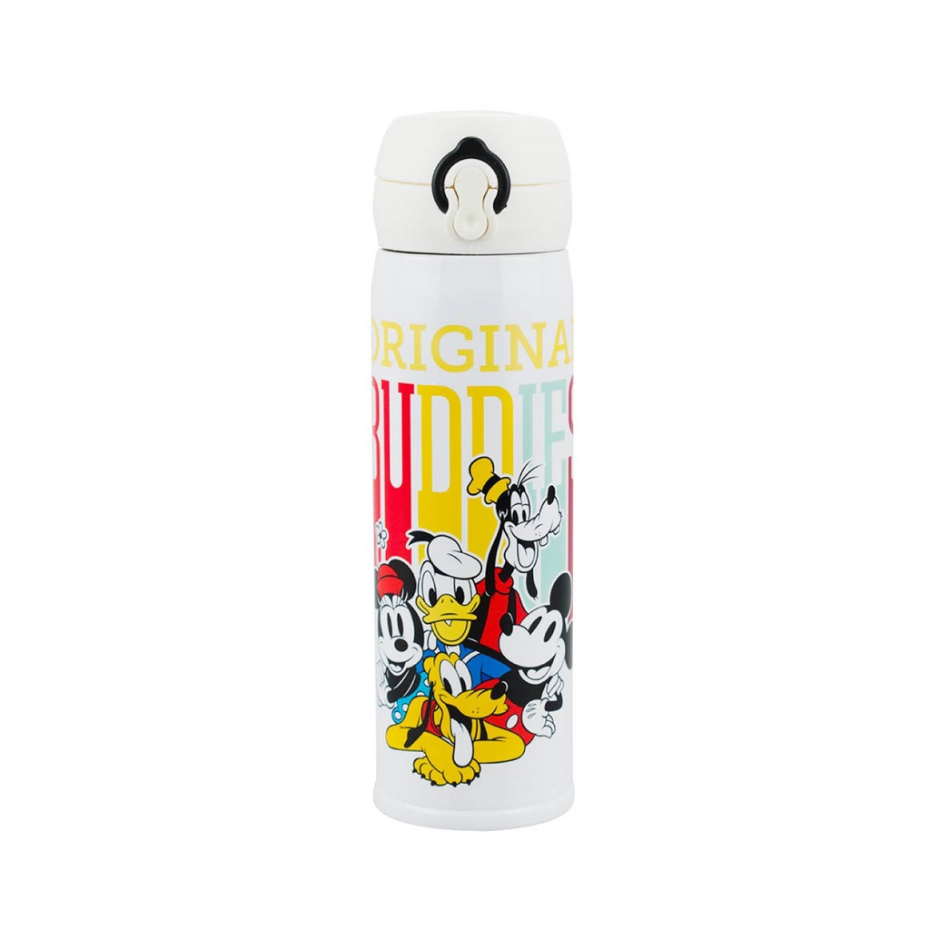 Garrafa Térmica do Mickey, Pluto, Pateta, Pato Donald e Minnie Mouse cor Branca 400ml - Produto Original Disney
