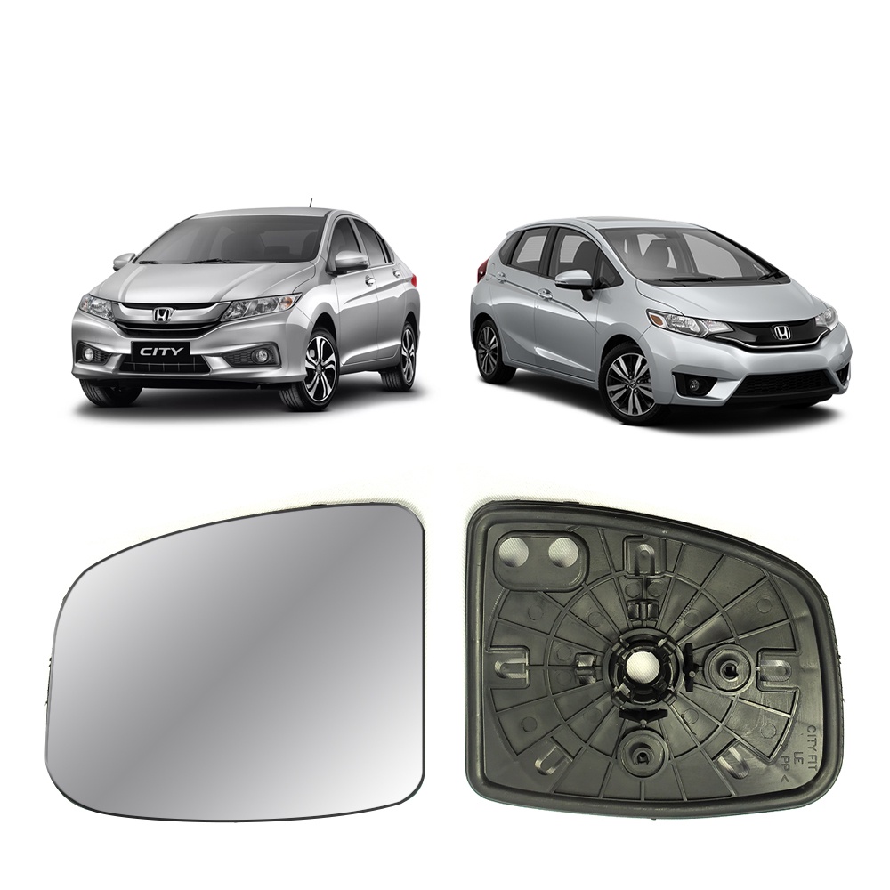 Lente Retrovisor Convexo Para Honda New City 2015 a 2020 Lado Esquerdo