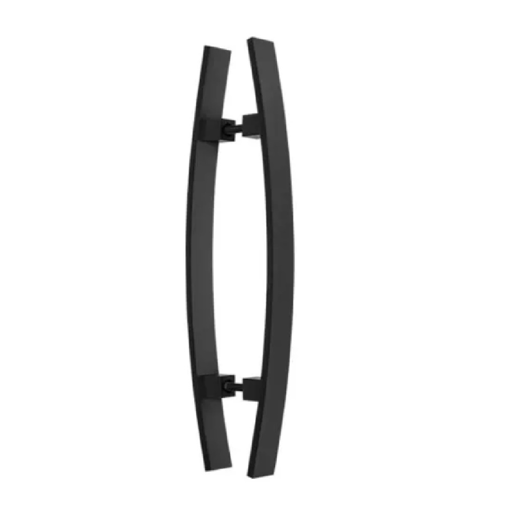 Puxador Porta Pivotante 60 Cm Inox Preto Curvo Italy