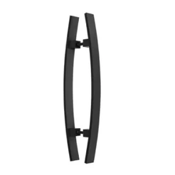 Puxador Porta Pivotante 60 Cm Inox Preto Curvo Italy