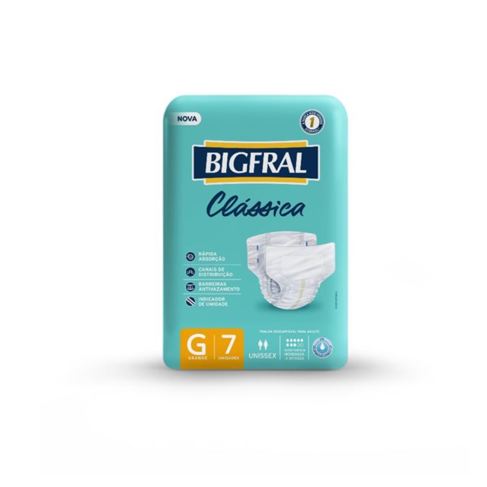 Bigfral Fralda Geriatrica Classica G 7Un Bigfral Fralda Geriatrica Classica G 7Un