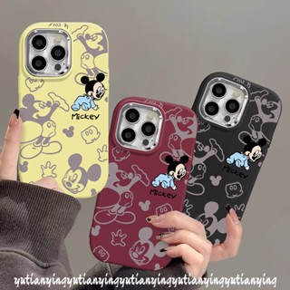 Lente Metálica À Prova De Choque Capa Macia Brilhante Compatível Para IPhone 11 15 13 14 12 Pro Max 7Plus 7 8 Plus XR X XS Cartoon Disney Lovely Mickey Mouse Telefone