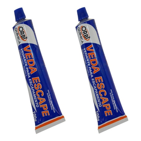 Kit 2 Tubos Cola Veda Escape / Escapamentos 100 Gr.