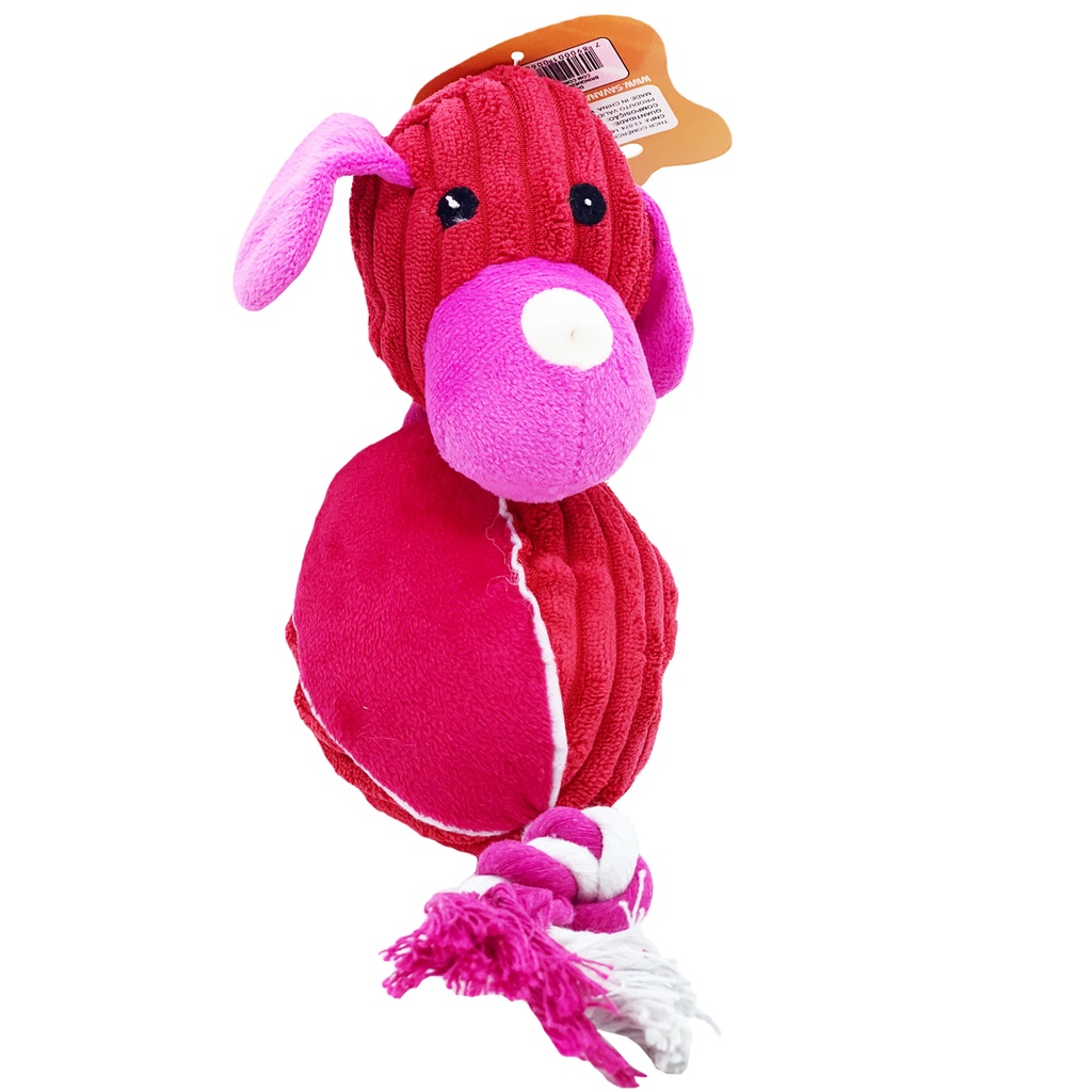 Brinquedo Cachorro Pelúcia Cachorro com Apito e Corda Rosa 40 cm Savana