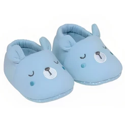 Pantufa Infantil Urso Azul Bebês Antiderrapante 18 A 24 Meses 17019 - Buba