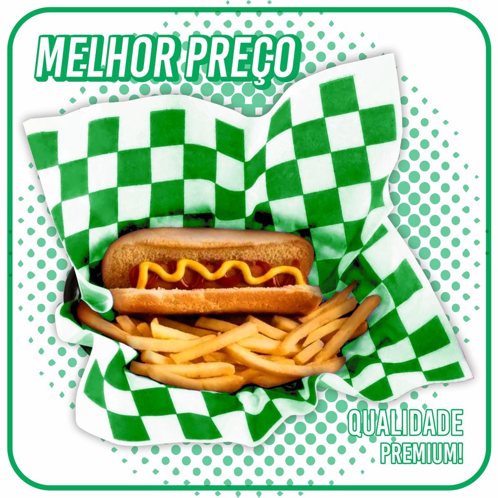 Papel Acoplado - Quadriculado Verde Xadrez - (500 Unidades) — imagem 2 de 2