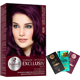 Tonalizante 826 Louro Claro Violeta Vermelho/Marsala Haskell Excllusiv Tom
