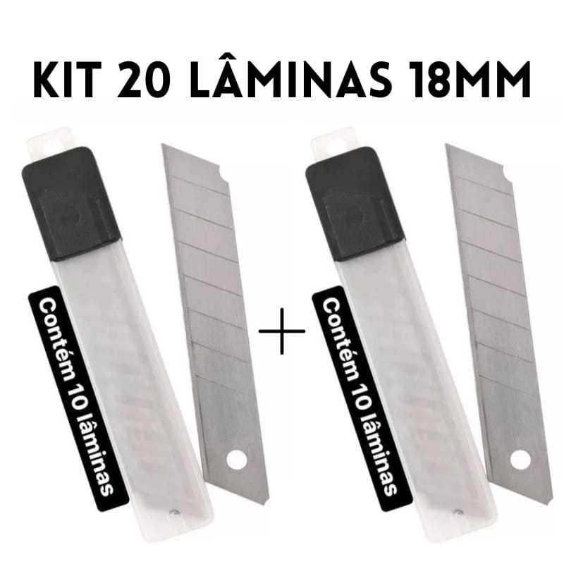 Kit 20 Lâminas Para Estilete 18mm 20 Unidades Masterprint