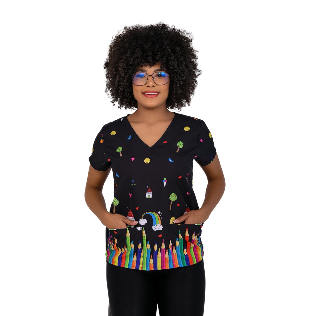 Scrubs Bata Oxifordine Com Elastano Feminina - Área da Educação em Oferta na Shopee