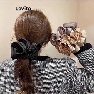 Lovito Elásticos De Cabelo Franceses Elegantes E Lisos De Cetim Para Mulheres LFA09250