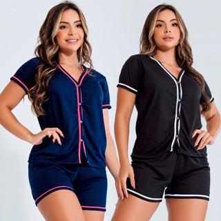 Promoção Kit 2 Pijamas Americanos Amamentação Baby Doll Blogueirinha em Oferta na Shopee