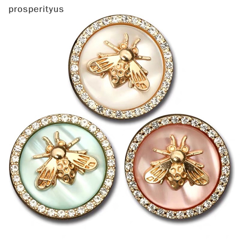 [prosperityus] 6pcs Botões Florais De Metal De Abelha Para Mulheres Vestir Casaco De Fato Cardigan Botão De Costura [BR] em Oferta na Shopee