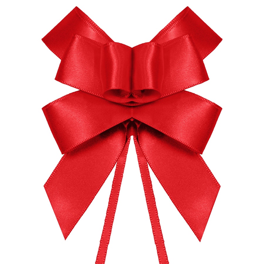 Laço Fácil de Fita de Cetim - Vermelho - 22mm - 5 unidades - Progresso - Rizzo
