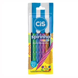 Caneta esferográfica 0.5mm Spirinho Scents com 5 unidades Cis