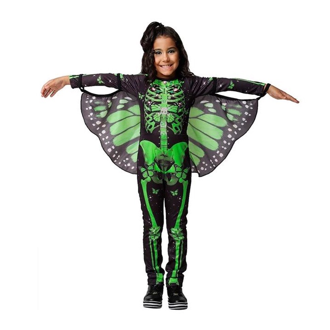 Fantasia Esqueleto Infantil Asa de Borboleta de Halloween em Oferta na Shopee