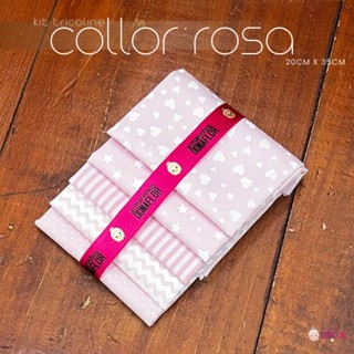 Kit 5tecidos Tricoline Collor Rosa 100% Algodão - Medida 20cm x 35cm