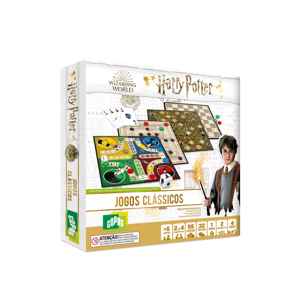 JOGO DE TABULEIRO HARRY POTTER KIT JOGOS CLÁSSICOS COPAG DAMA LUDO TRILHA BARALHO 55 CARTAS MESA em Oferta na Shopee