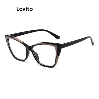 Lovito Óculos De Sol Femininos Casuais De Cor Lisa E Olho De Gato Anti-Luz Azul LCS05194