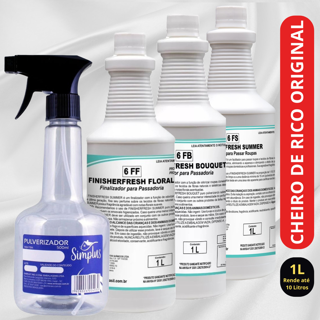 Finisherfresh Cheiro de Rico Original + Pulverizador Todas Fragrâncias Summer Bouquet Floral
