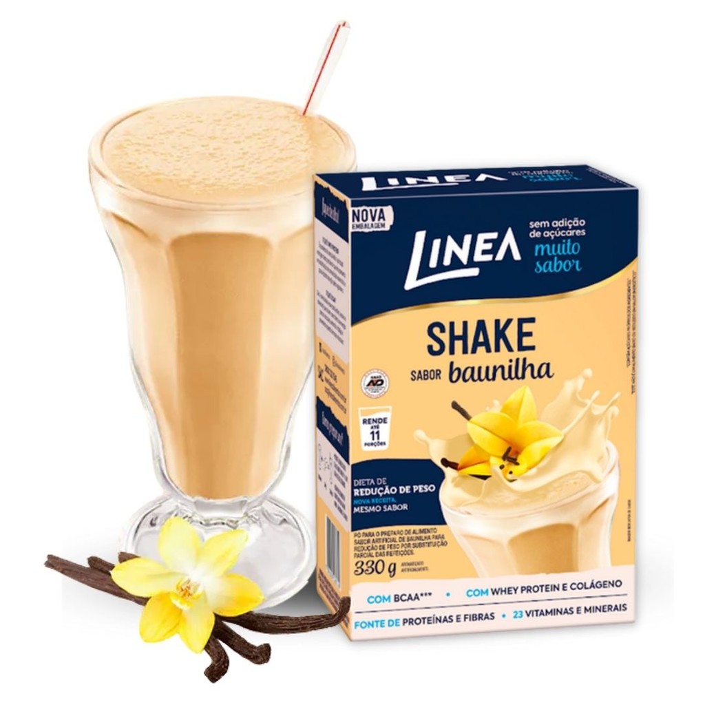 Shake Redutor de Peso Linea Sabor Baunilha com BCAA / Whey Protein e Colageno 330g Emagrecer