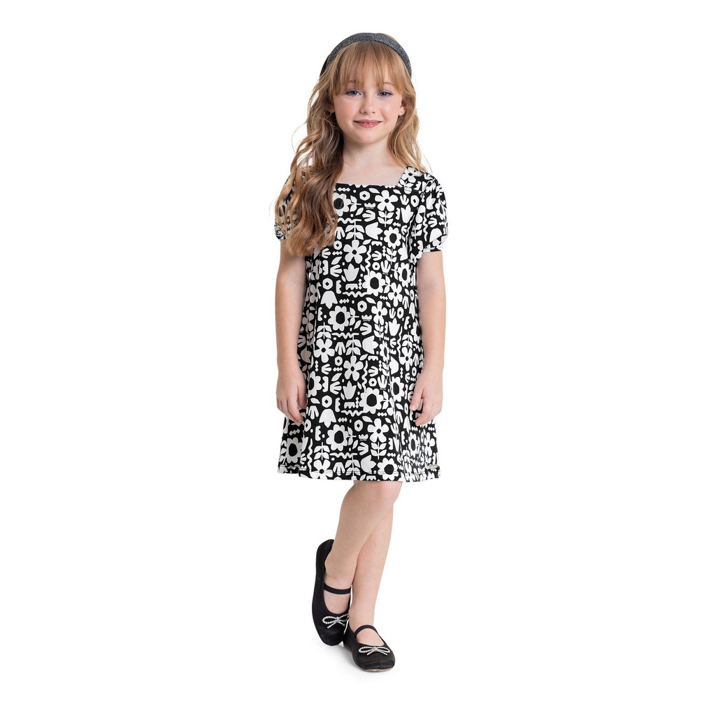 Vestido Infantil Estampado para Menina Quimby - Baby & Kids Fashion