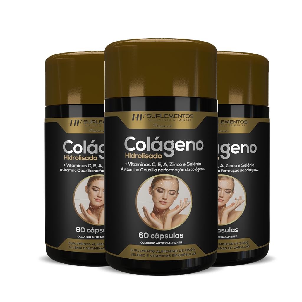 3X COLAGENO HIDROLISADO + VITAMINAS 60CAPS HF SUPLEMENTOS