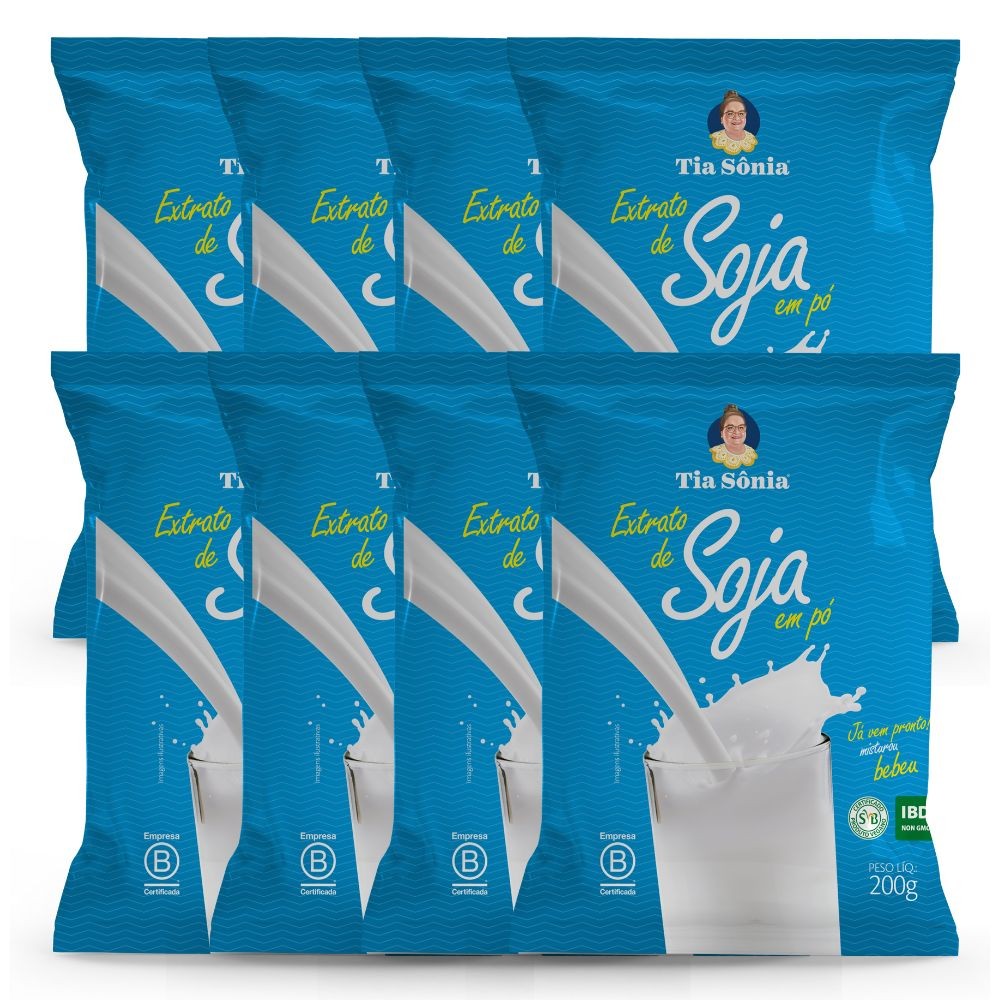 Kit Extrato Leite de Soja Pó Solúvel 200g cada Tia Sônia