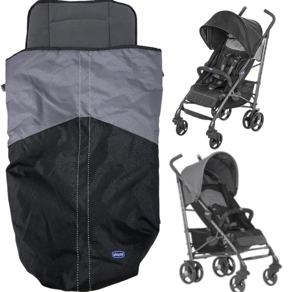 SACO COBRE PERNAS PRETO COM CINZA PARA CARRINHO DE BEBÊ LITEWAY CHICCO