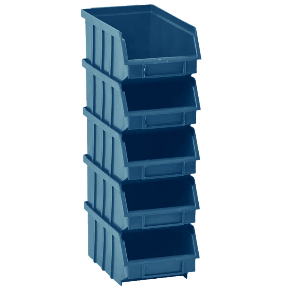 Gaveta Plastica BIN Organizadora P/ Estante N° 3 Azul 10 pçs