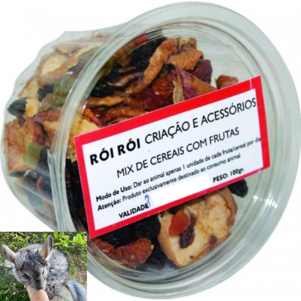 Ração Mix de Cereais com Frutas para Chinchilas 100g