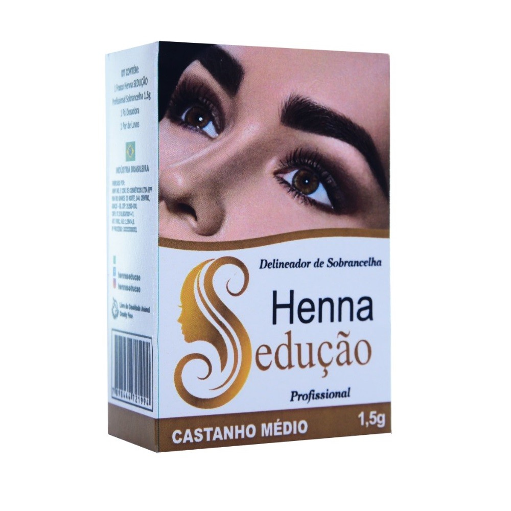 Henna seducao profissional design sobrancelha castanho medio