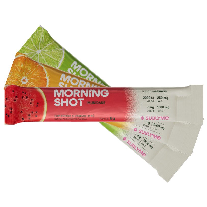 KIT 3 UN SACHE 6g MORNING SHOT SUBLYME - IMUNIDADE ( MELANCIA, TANGERINA, LIMÃO ) em Oferta na Shopee
