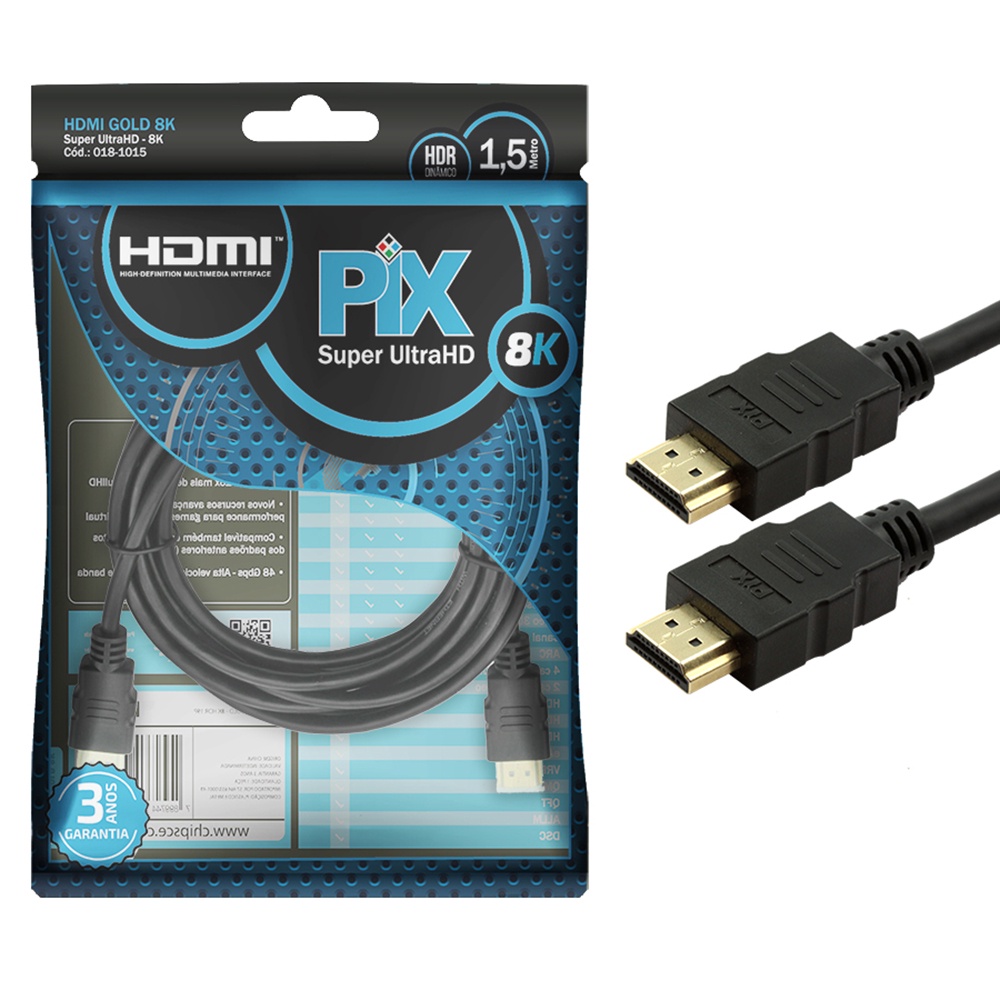 Cabo Hdmi Premium 2.1 1,5 Metros 4k 144hz 8k 120hz 48g Gamer