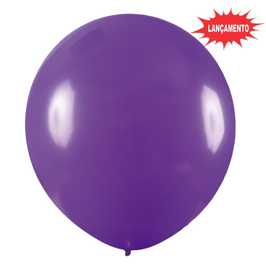 Balão de Festa Redondo Profissional Látex Liso 24'' 60cm - Roxo - 3 unidades - Art Latex - Rizzo