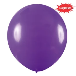 Balão de Festa Redondo Profissional Látex Liso 24'' 60cm - Roxo - 3 unidades - Art Latex - Rizzo