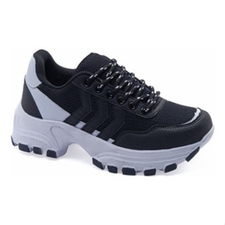 Tênis Feminino Plataforma Branco Preto Sola Alto em Oferta na Shopee