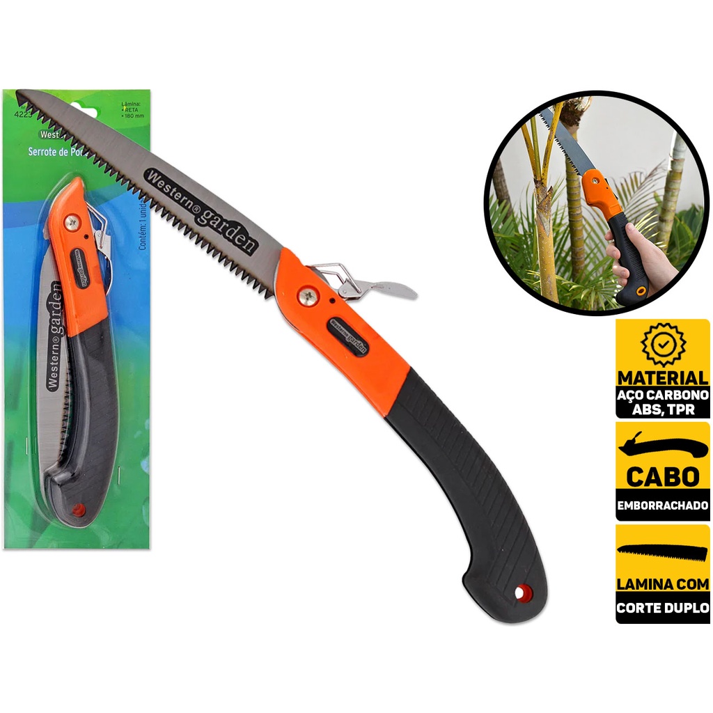 Serrote Poda Dobrável 18cm Western 4223 em Oferta na Shopee