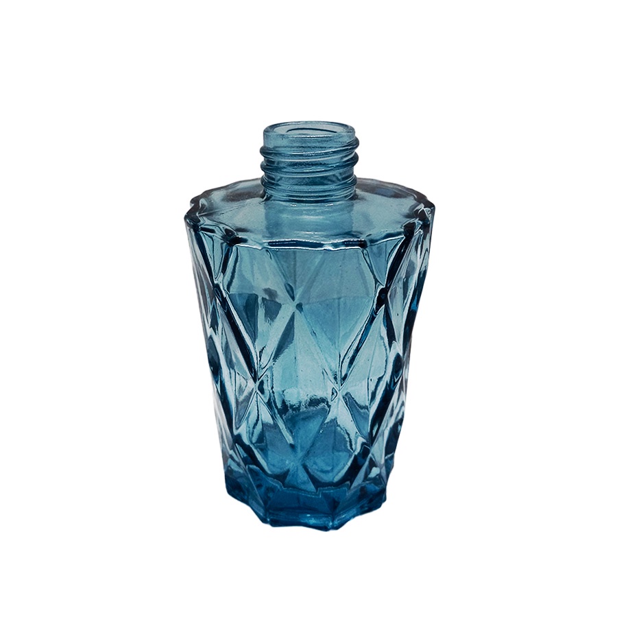 Frasco para aromatizador de Vidro Redondo - Difusor Azul - 200ml - 1 unidade - Rizzo