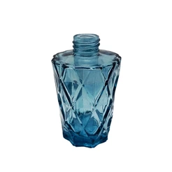 Frasco para aromatizador de Vidro Redondo - Difusor Azul - 200ml - 1 unidade - Rizzo
