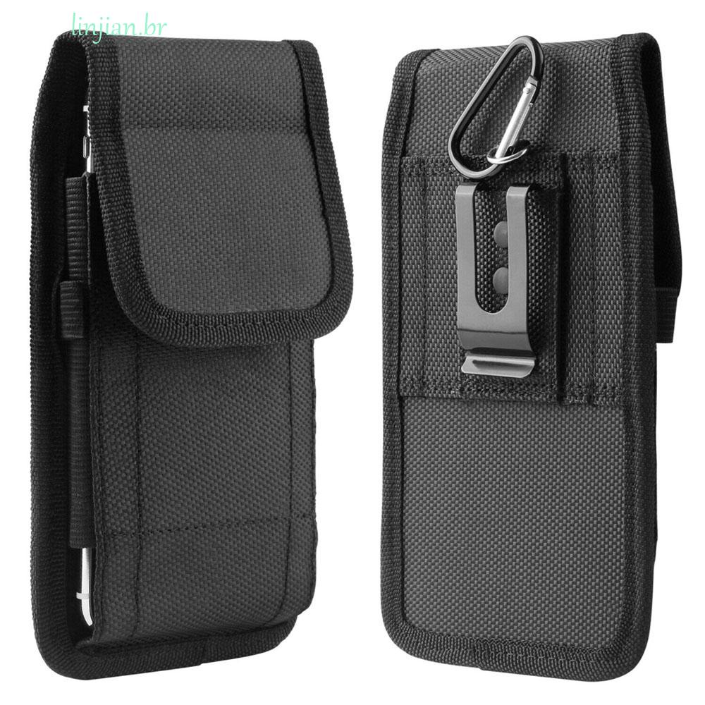 Bolsa Para Telefone Celular LINJIAN Preta De Cintura Com Grampo De Cinto