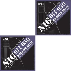 Kit 2 Encordoamento Violão Aço Folk Bronze Nig N-511 .011" PRN511L