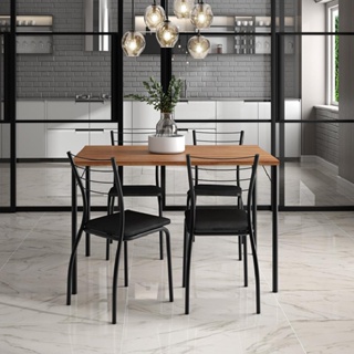 Conjunto Sala de Jantar 4 Cadeiras Valência Carraro Freijó em Oferta na Shopee