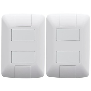 Kit 2 Interruptor Duplo 2 Teclas De Parede Tramontina Aria