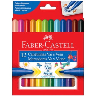 Caneta hidrográfica ponta Vai e Vem 150112VVZF com 12 cores Faber-Castell
