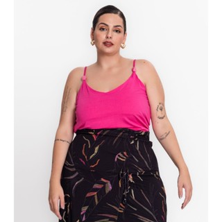 Blusa Feminina De Alça Plus Size Secret Glam Rosa