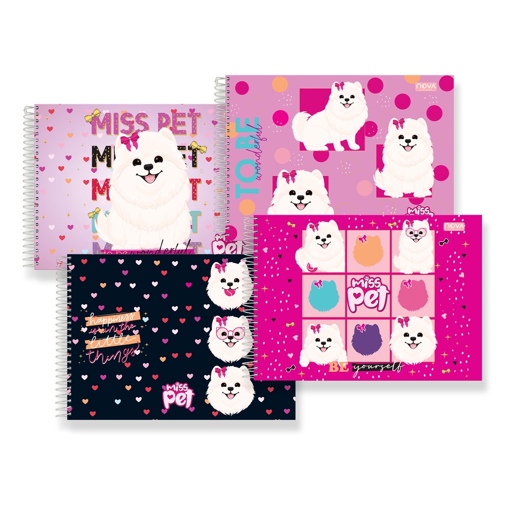 Caderno de Desenho Miss Pet Feminino Escolar Arame Espiral Capa Dura em Oferta na Shopee