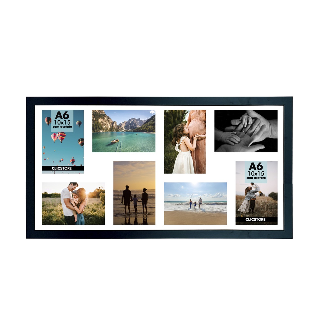 Quadro Painel Multifotos 8 Foto 10x15 Paspatur Branco Moldura Acetato Parede Criativo Luxo em Oferta na Shopee