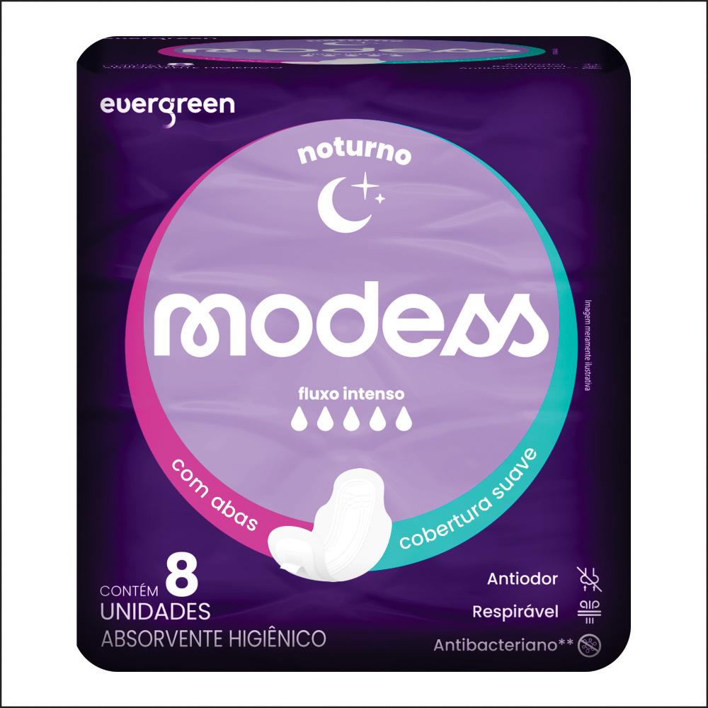 Absorvente Modess Noturno com Abas 8un em Oferta na Shopee