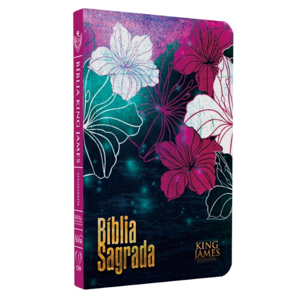 Bíblia Sagrada King James Atualizada | Slim | Letra Normal | Capa Dura | Floral Magenta em Oferta na Shopee